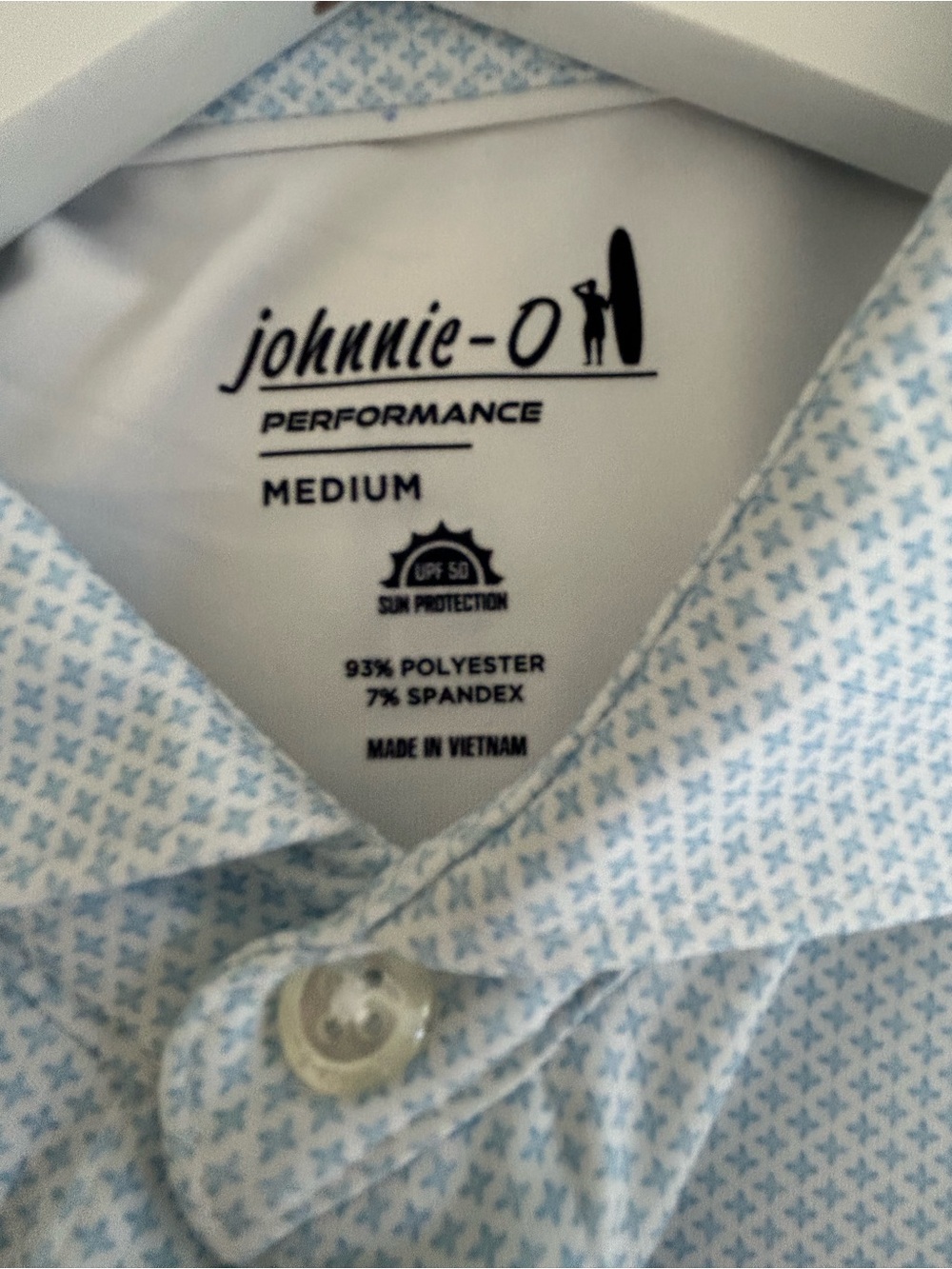 johnnie-O Light Blue Men's Polo Shirt - Picture 3 of 4